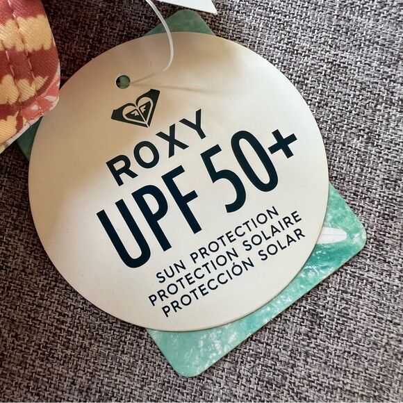 NWT Roxy Orange Sporty Floral Tropical Bikini Top Crisscross Straps Girls 16 - Picture 5 of 9